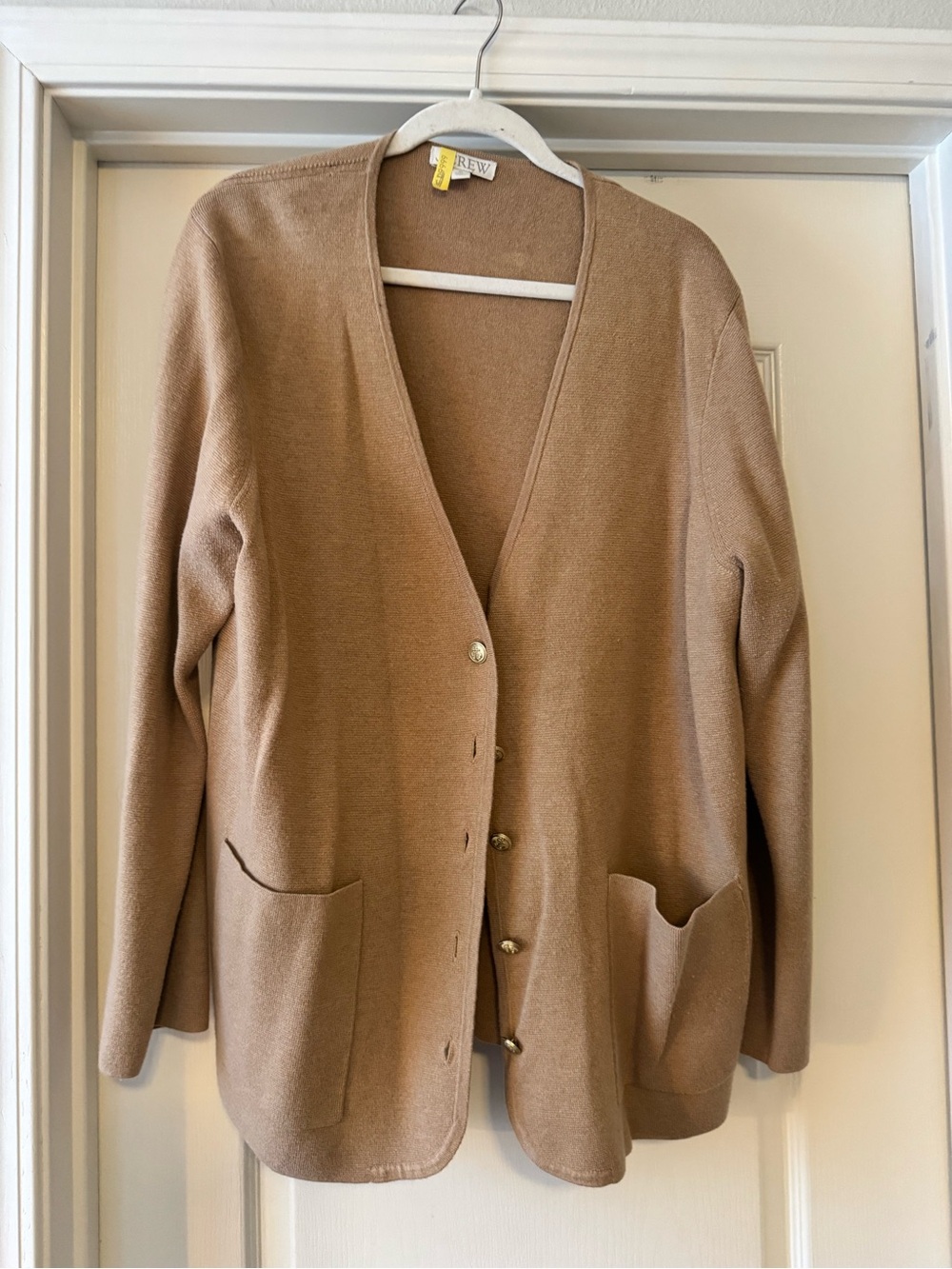 J. Crew Classic Women's Tan Button-Front Sweater Cardigan